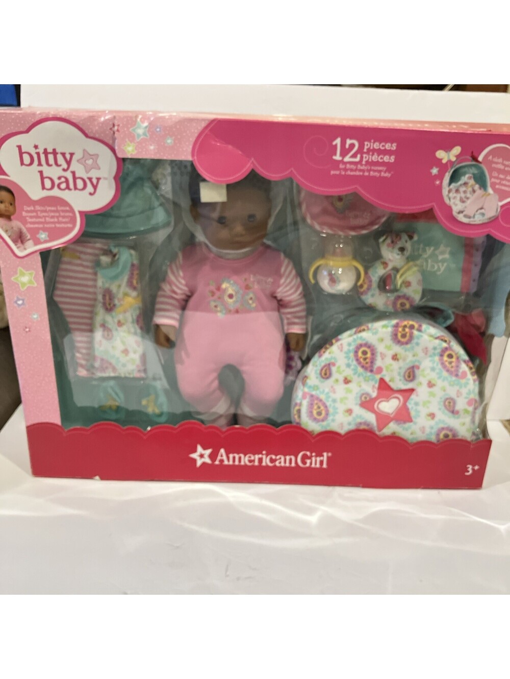 American Girl Bitty Baby Doll African American Nursery Set 12 Pieces 2016 New